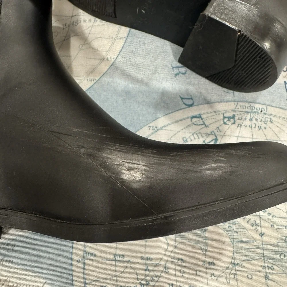 Sam Edelman Tinsley Womens Black Matte Chelsea Rain Boots Size‎ 9M Waterproof